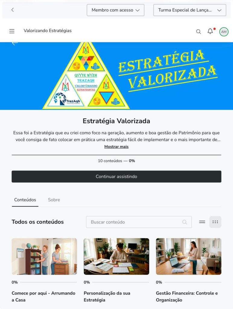 login area de membros